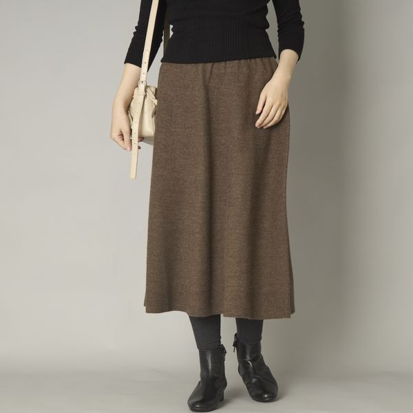 SAIFUKU/のびるニットロングスカート あったかウール -スカート丈の